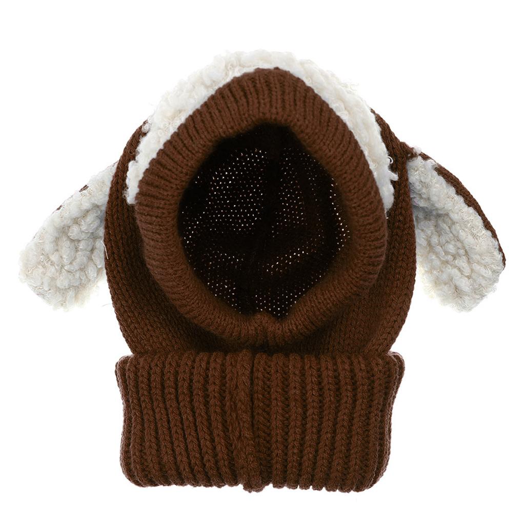 Baby Toddler Winter Beanie Warm Hat Crochet/Knitted Ball Earflap-Coffee