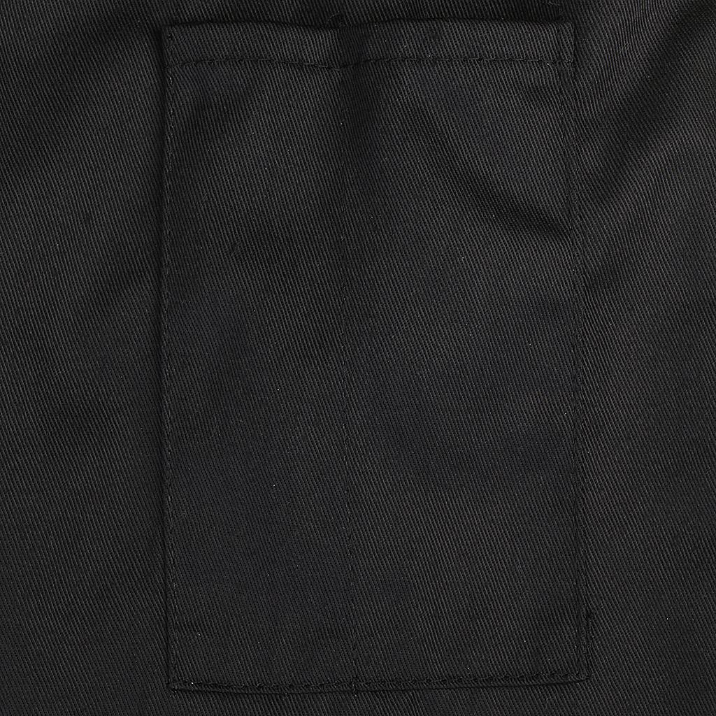 Unisex Stand Collar Double Breasted Long Sleeve Chef Jacket Coat L Black