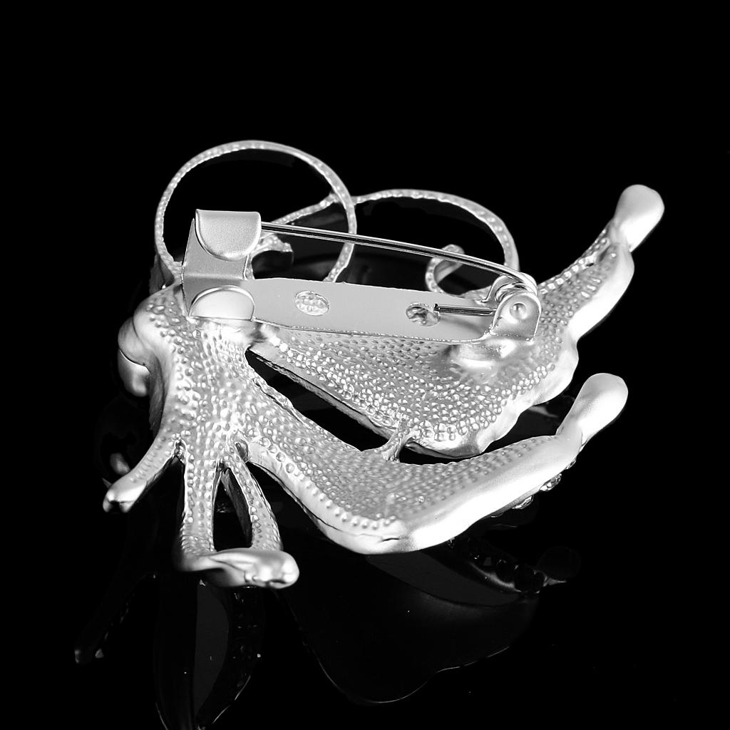 Women Wedding Silver Plated Crystal Rhinestone Butterfly Brooch Pin Jewelry