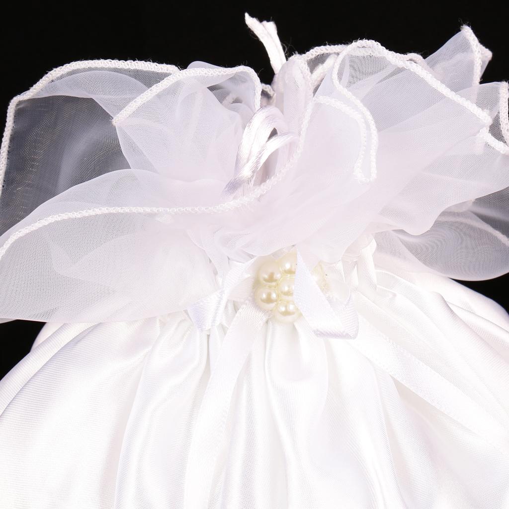 Wedding Bridal Faux Pearl Mesh Satin Dolly Flower Bag Handbag Wedding Party