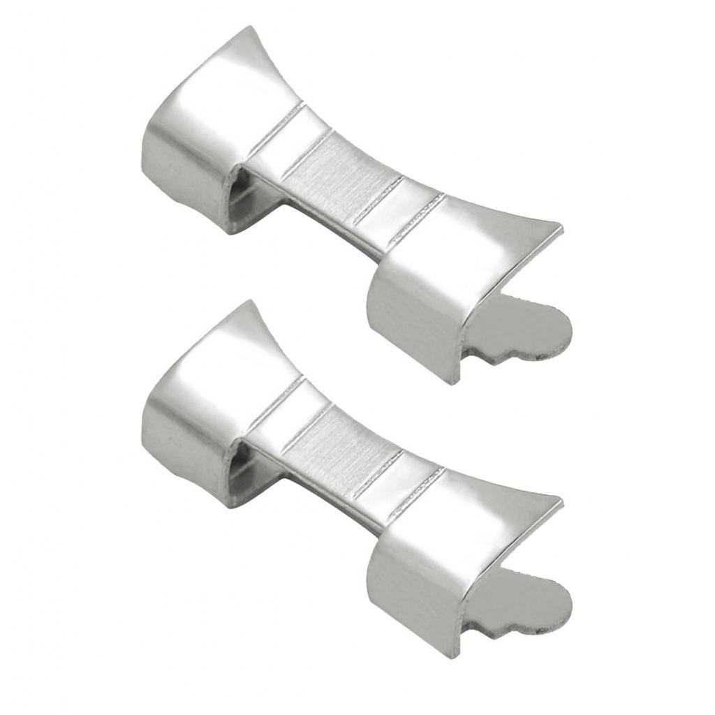 2Pcs Solid Stainless Steel Watch Strap Bracelets Curved End Caps Band Parts eBay