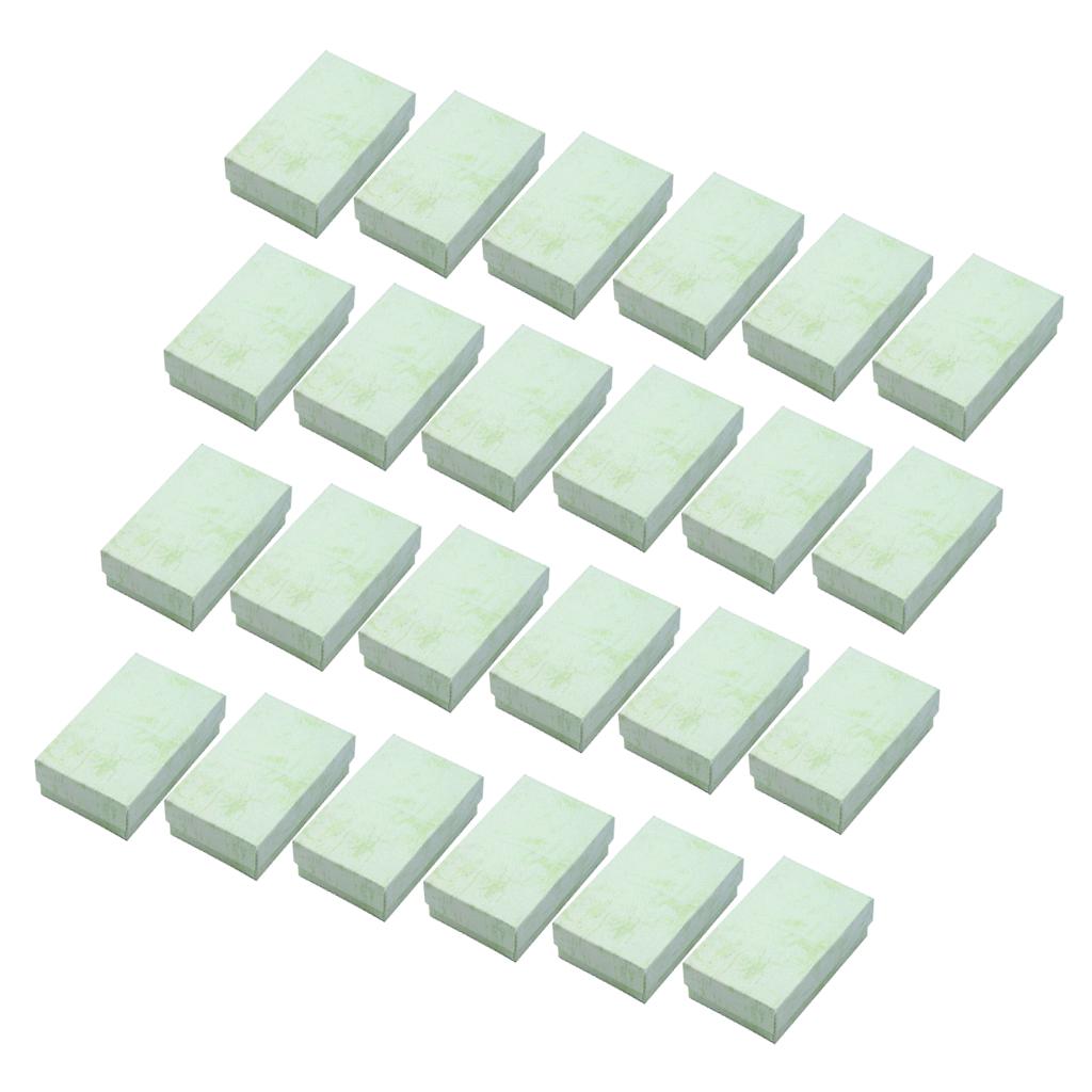24 Pieces Jewelry Gift Box Set Paper Cardboard Jewelry Holder Cases Green