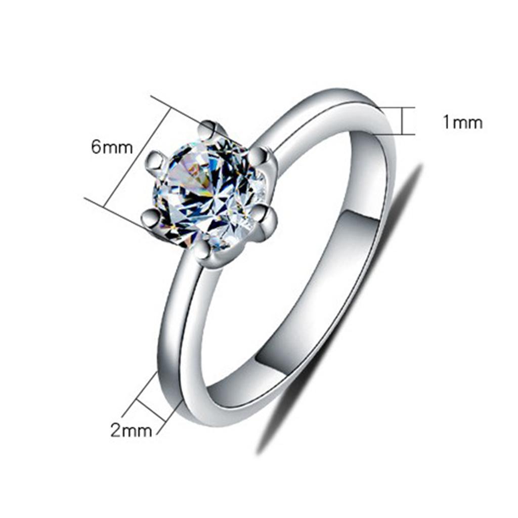 2xClassic Diamond Ring Wedding Round Cut Cubic Zirconia Ring Jewelry Gifts 11