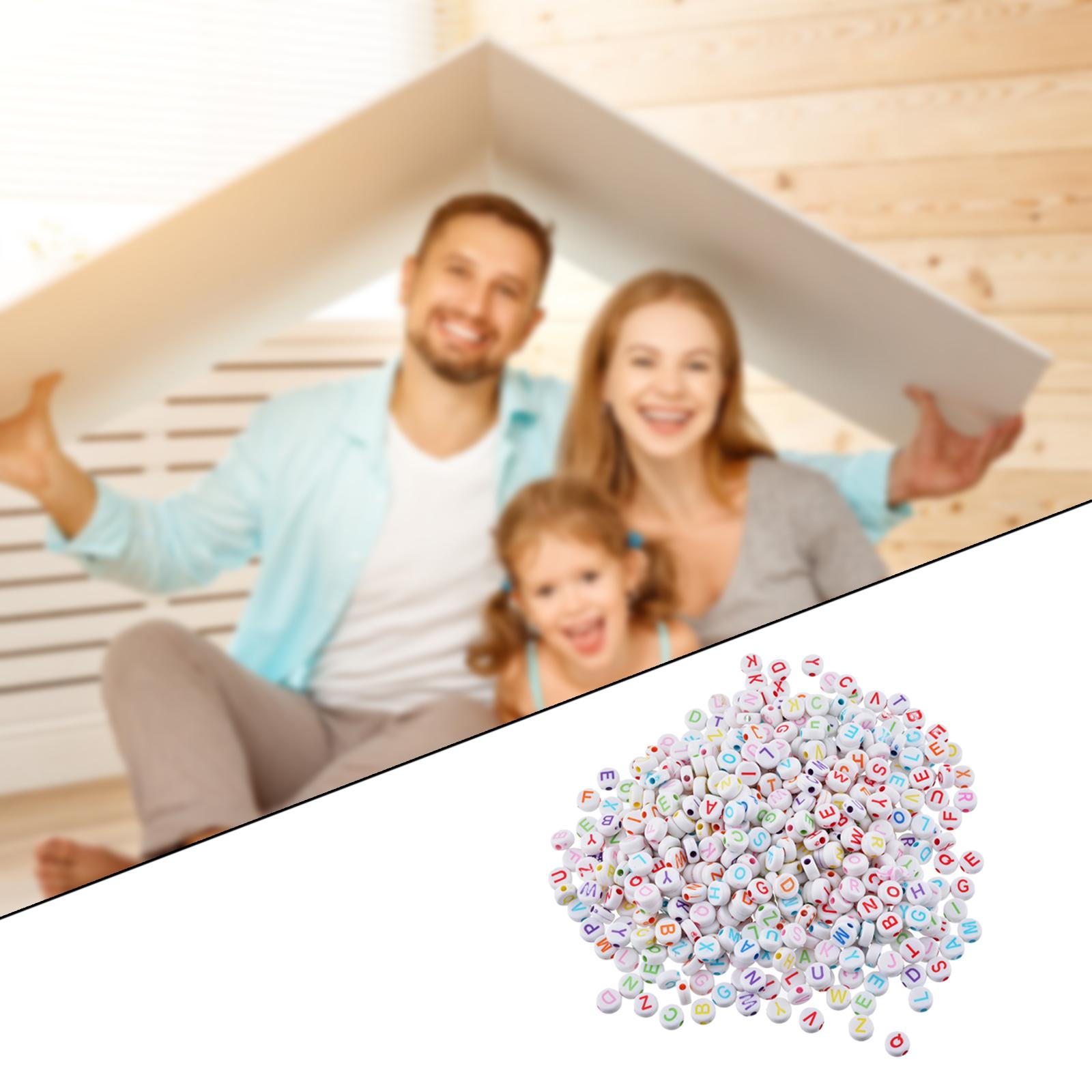 1000Pcs 7mm Acrylic Single Letter A-z Cube Alphabet Beads Jewellery Making