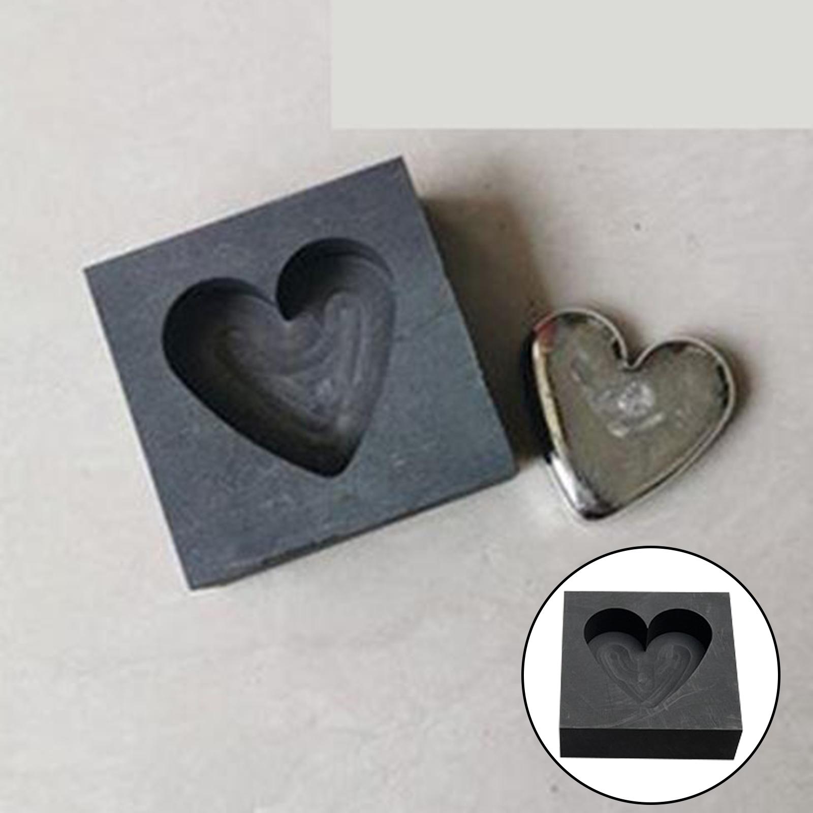 Graphite Ingot Mold Crucible for Melting Scrap Copper Jewelry  Big Heart