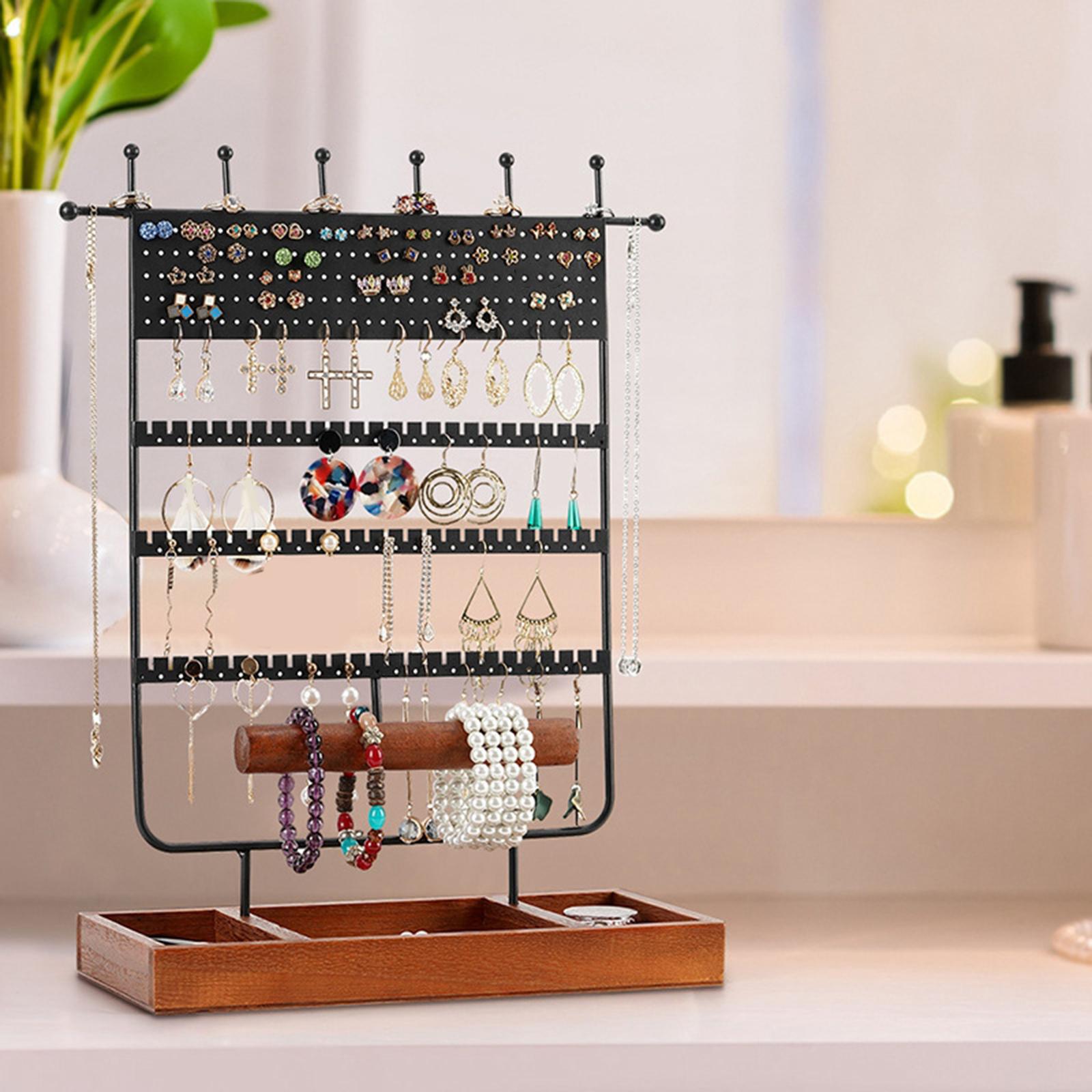 6 Tiers Jewelry Display Stand for Cufflinks Rings Necklace Hanging Rack