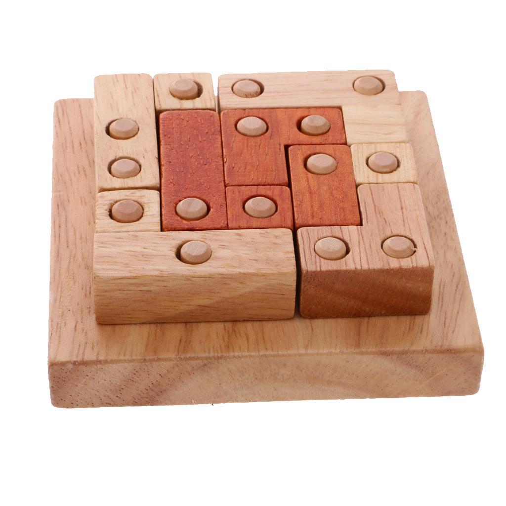 WOODEN INTELLIGENCE TOY BRAIN TEASER GAME TOY 3D PUZZLE FOR KIDS ADULTS FADDISH 