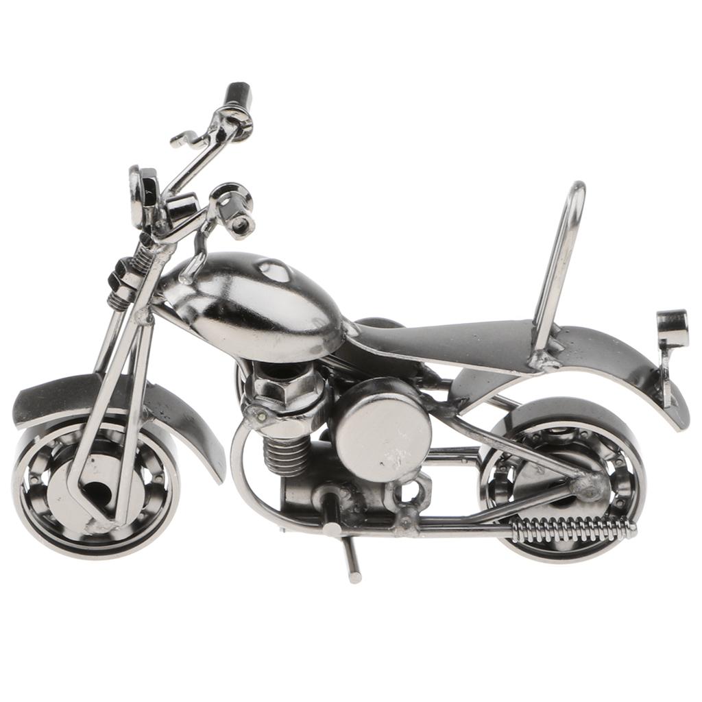 MB01 Vintage Metalwork Gray Motorbike Vehicle Motorcycle Metal Art Toy 