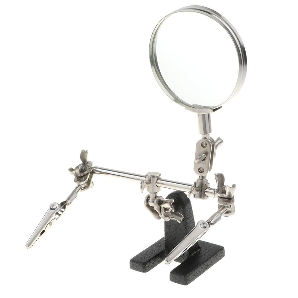 Helping Hand Repair Clamp Alligator Auxiliary Clip Stand Desktop Magnifier