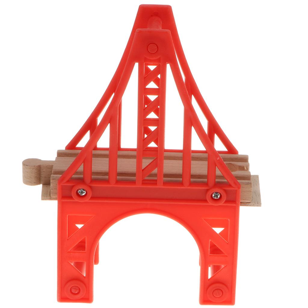 Hot Wooden Railway Train Set Track Toy Engines Bridges Cave Accessories Kids Toy 