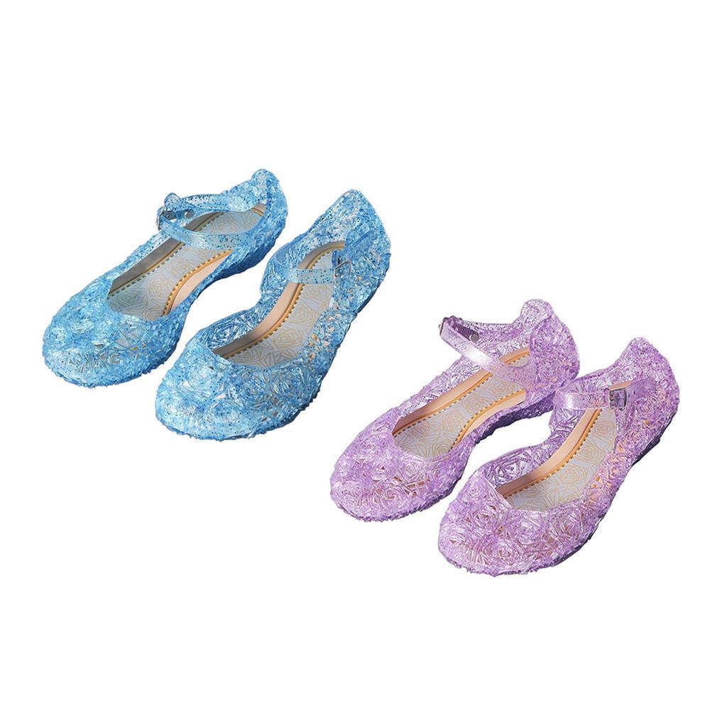 Baby Girl Sandals Wedge Heels Shoes Soft Crystal Plastic