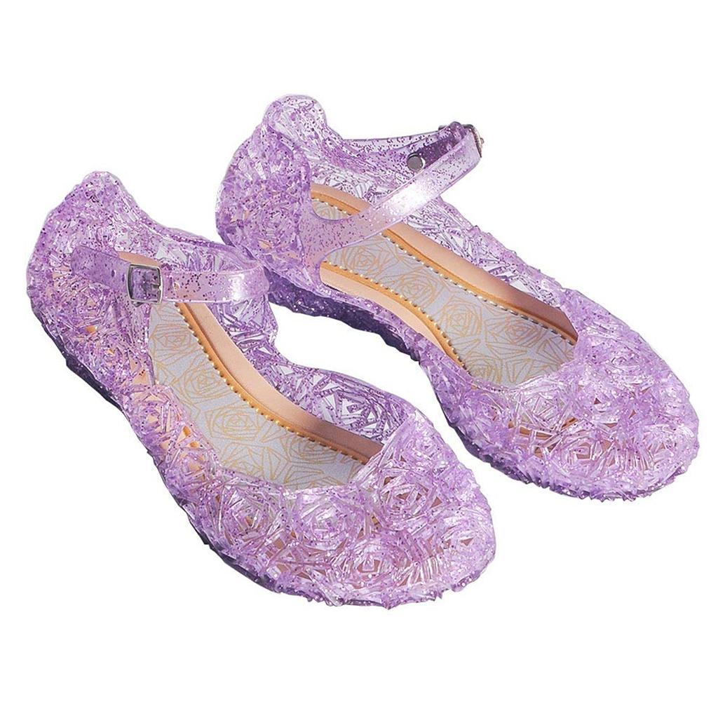 Childrens Girls Holiday Summer Beach Pool Plastic Jelly Sandals Shoes ...