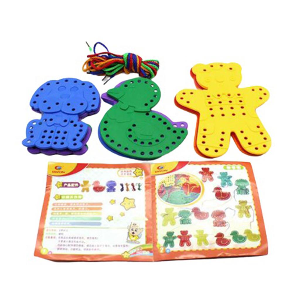 Threading Plate Plastic Puzzle Animal Shape Connection Early Childhood Toy