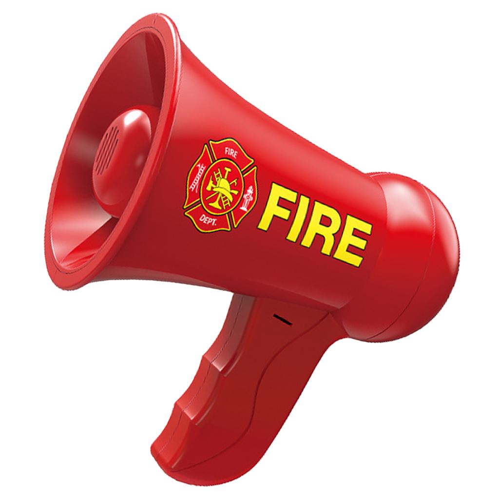 Kids Pretend Play Firemen Police's Megaphone Siren Sound Handheld Toy Red