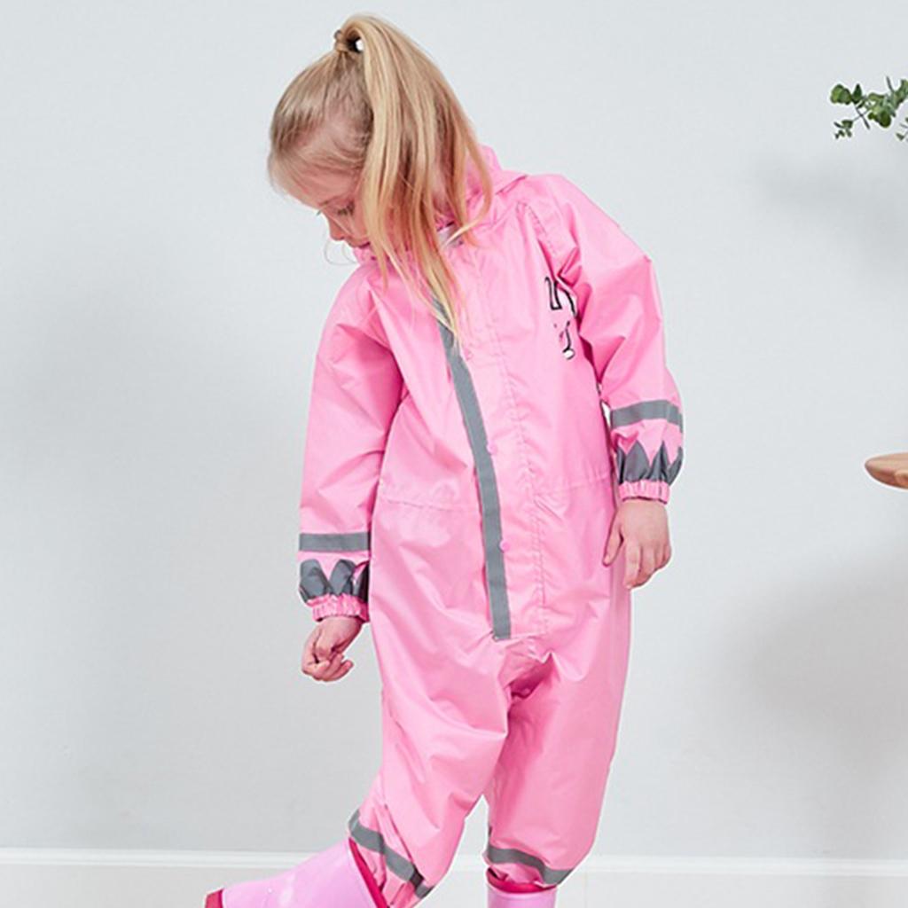 Cute Raincoat Children Cartoon Rain Coat Kids Rainwear Waterproof pink M