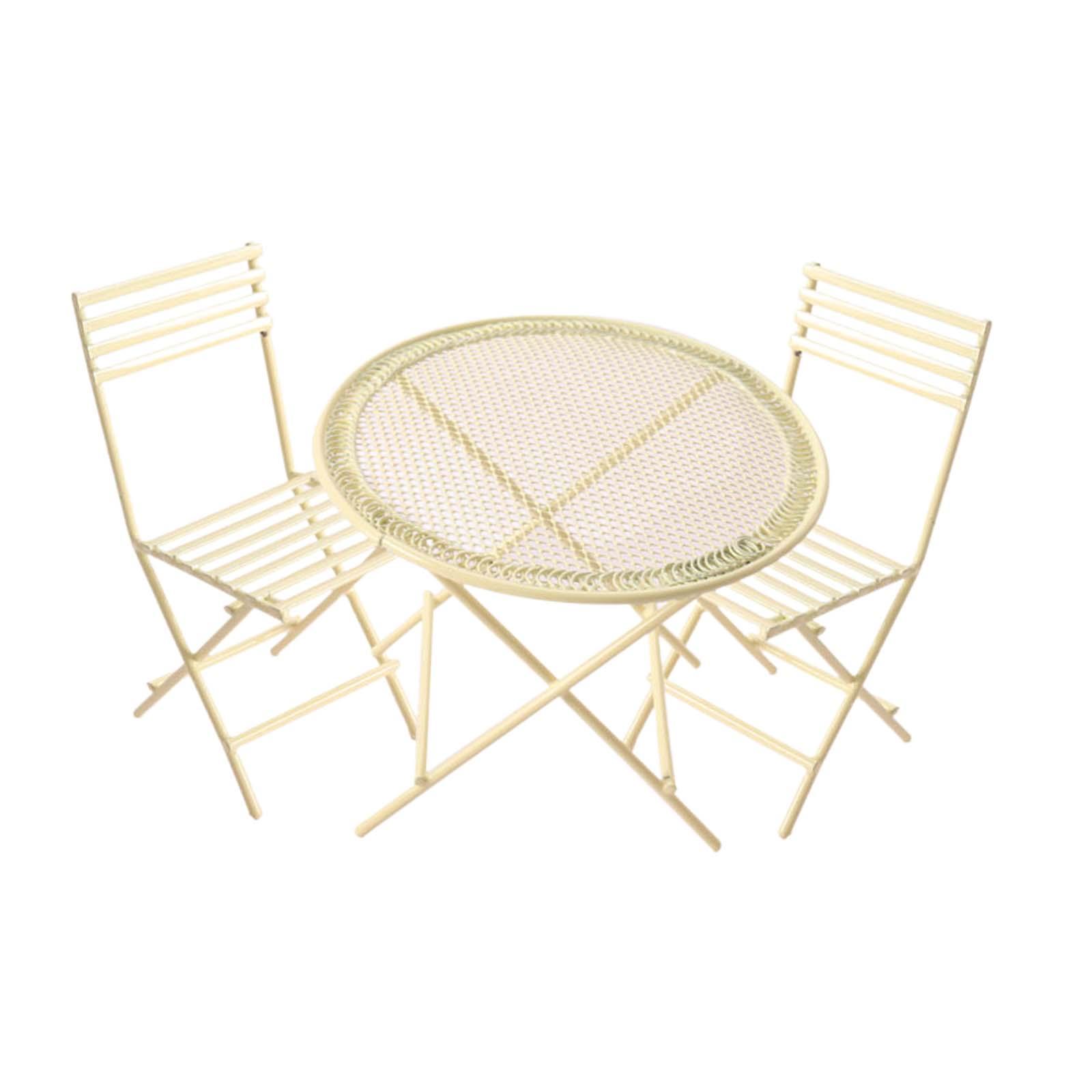 Dollhouse Miniature Table & Chairs Set Metal 1:12 Scale