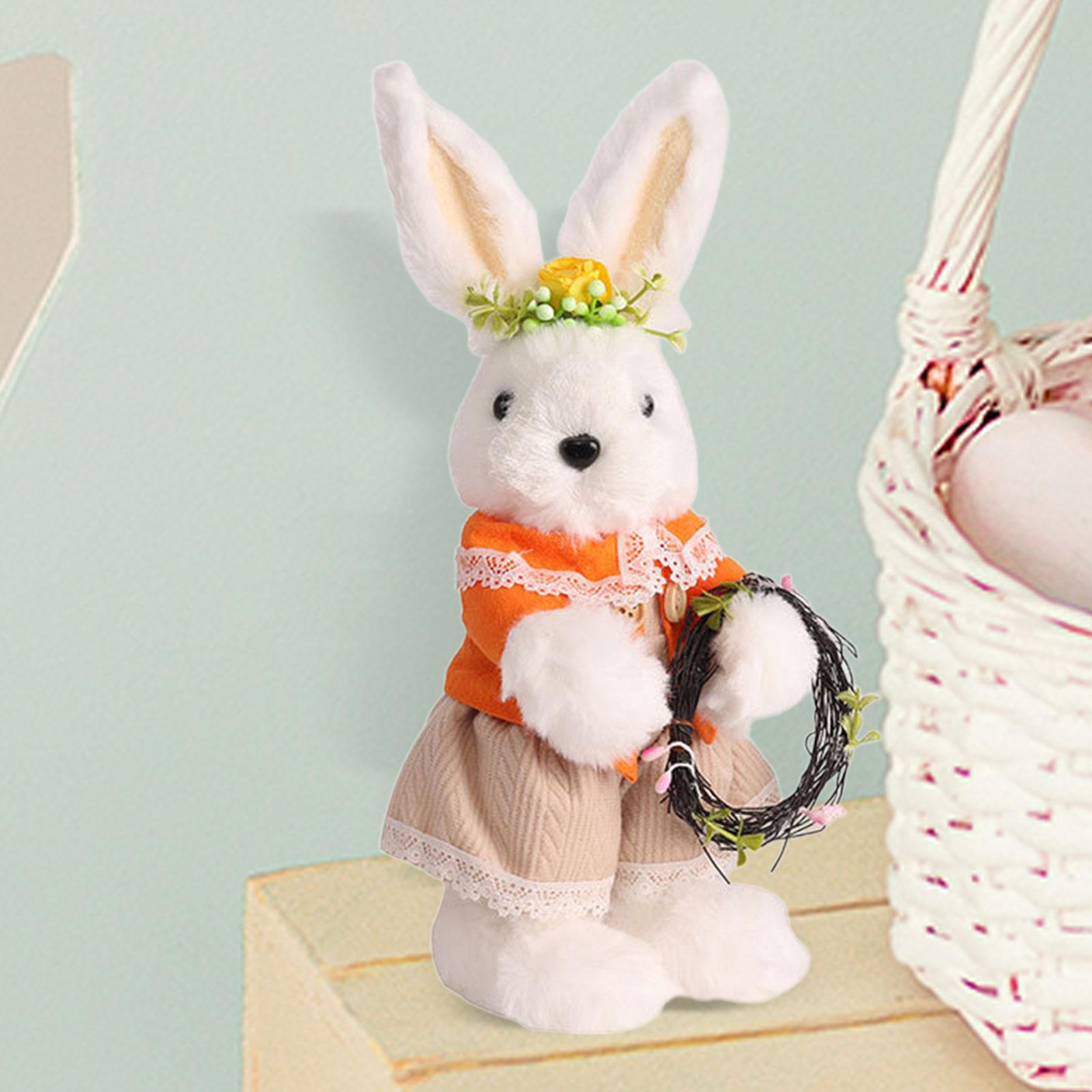 Easter Bunny Doll Cartoon Easter Standing Bunny for Kitchen Desktop Holiday