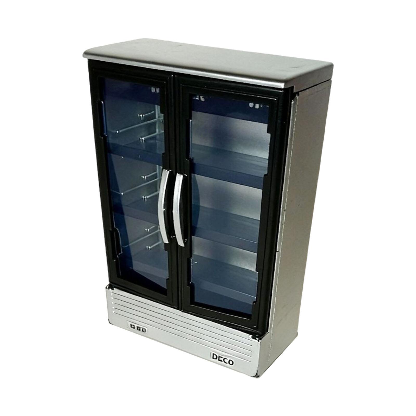 Dollhouse Double Door Refrigerator for Diorama Scenery DIY