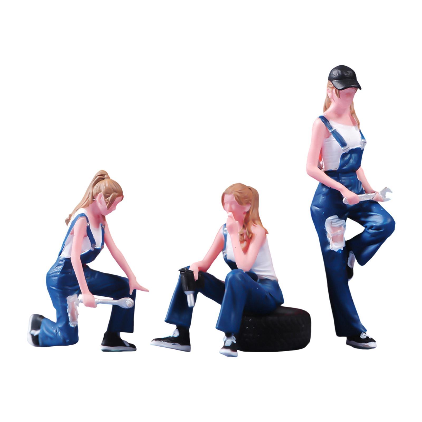 Miniature Figures Female Car Mechanic