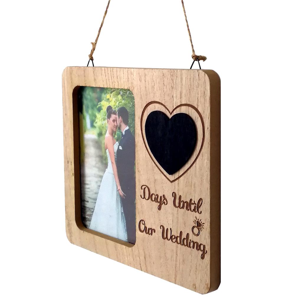 Wedding Countdown Picture Frame Engaged Engagement Gifts Heart Blackboard