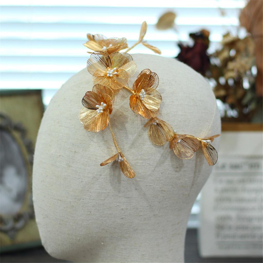 Womens Gold Tone Bohemian Filigree Flower Headband Headwear Hair Accessories