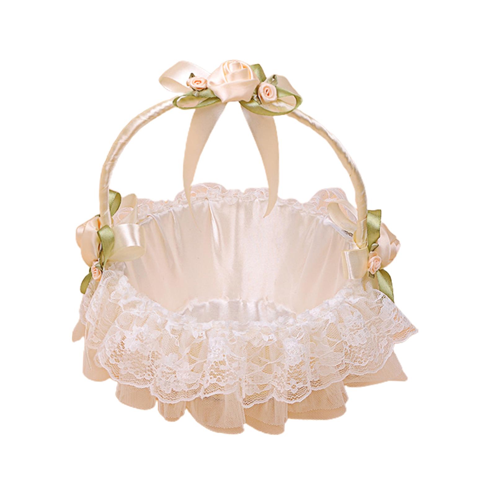 Flower Girl Basket Beige