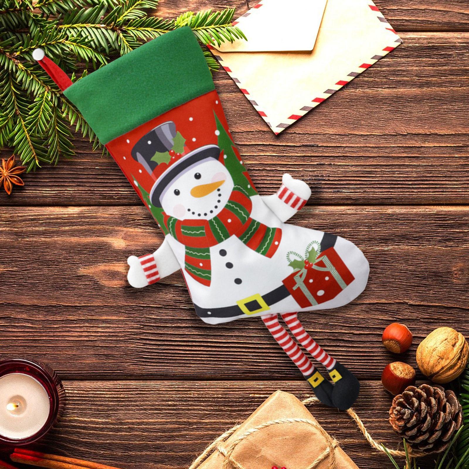 Christmas Stocking Xmas Hanging Stocking for Party Supplies Season Fireplace Snowman