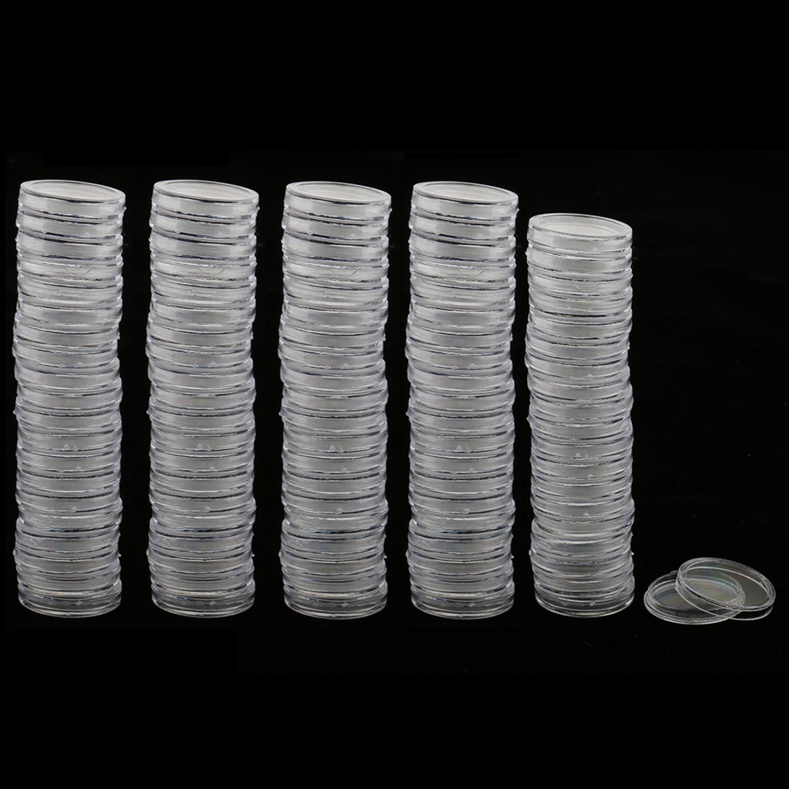 100x Coin Capsules Coin Storage Boxes Containers Plastic Case 19-40.6mm 15 Sizes 