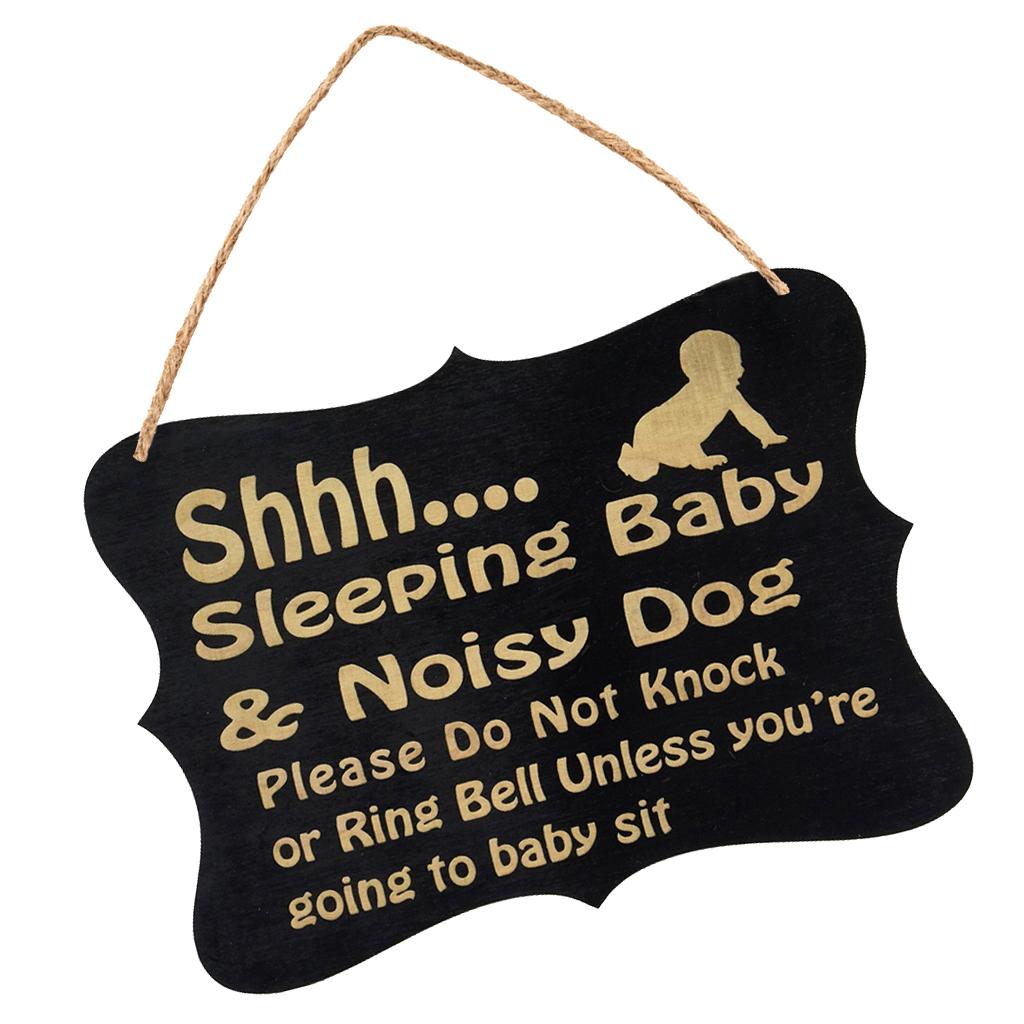 2xSleeping Baby Nurse Door Sign Mini Wood Chalkboard Blackboard