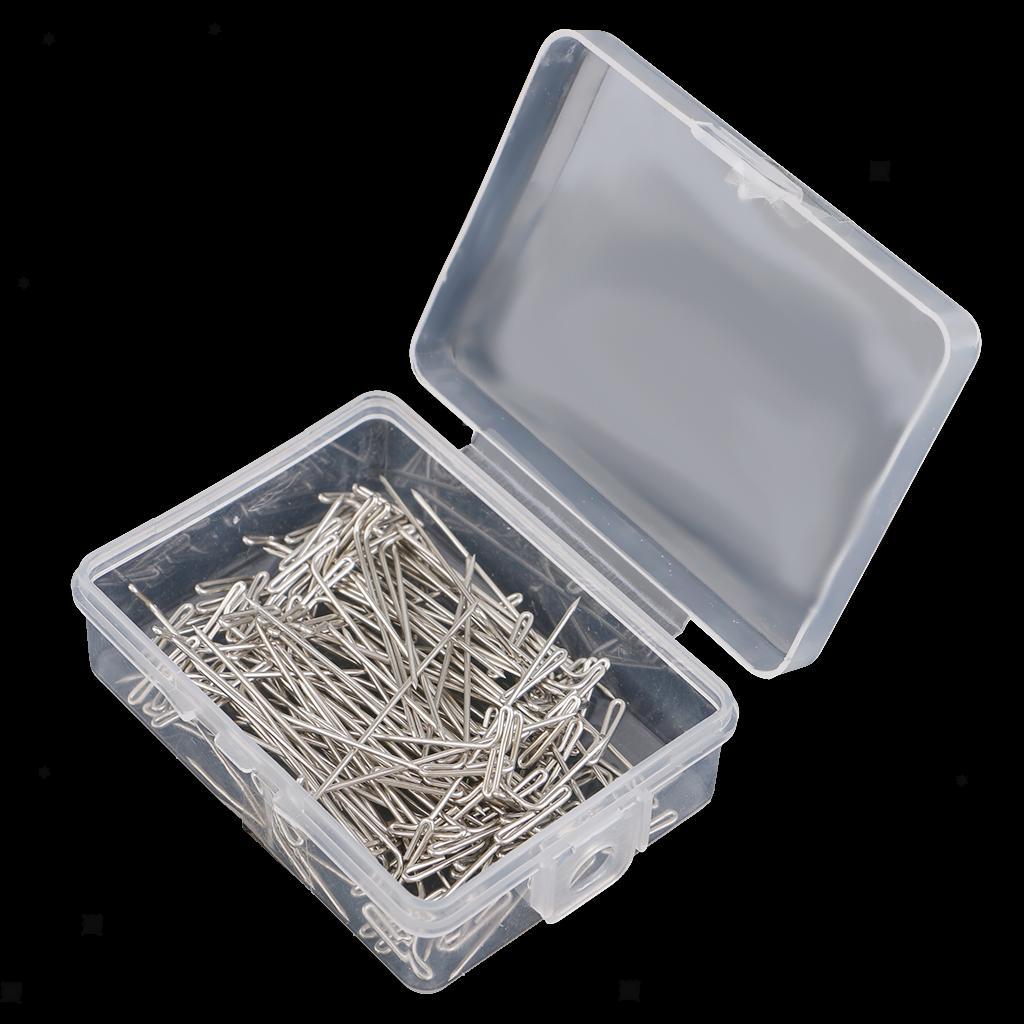 100x Steel T Pins for Blocking Knitting Modelling Wigs Crafts, Nickle ...
