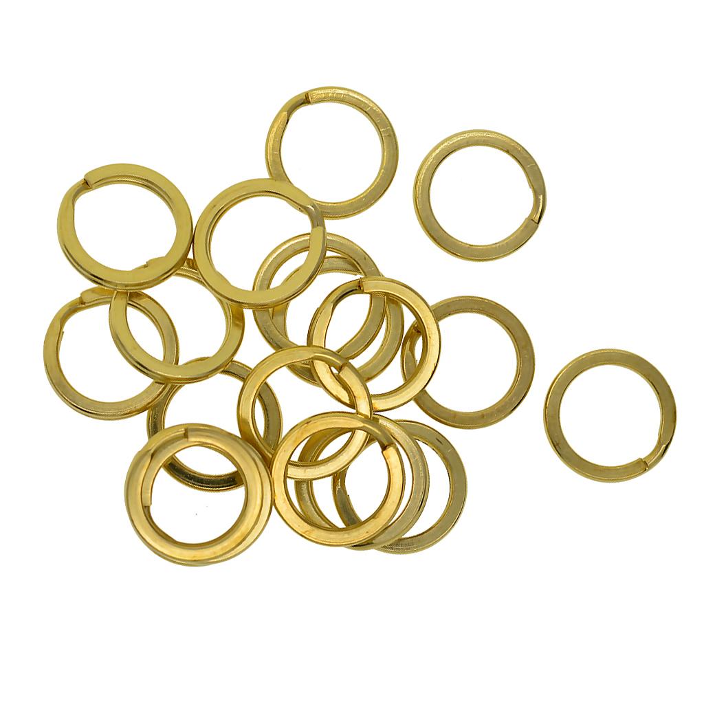 Flat Split Brass Key Rings 20 Pcs