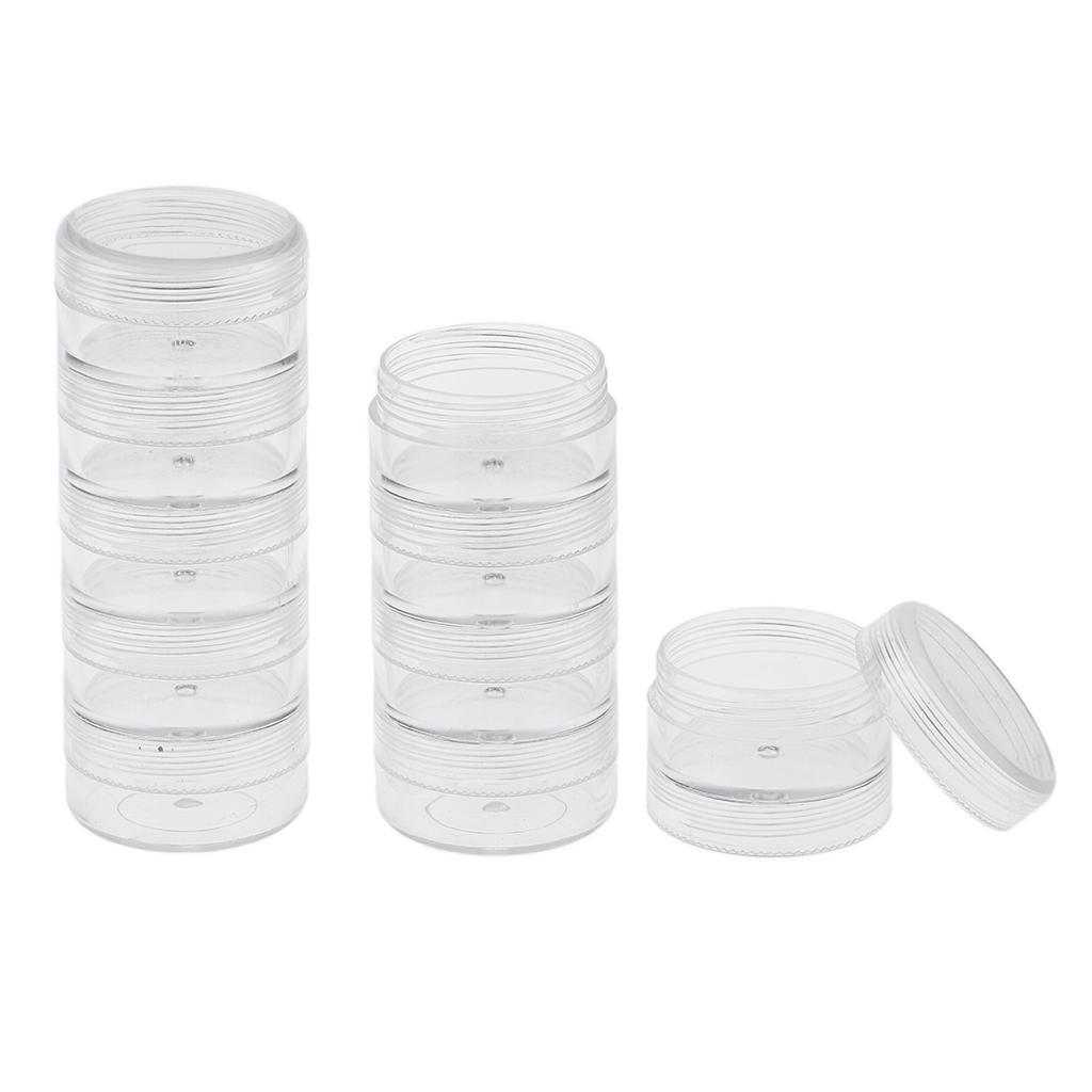 2 Set Storage Stackable Screw Clear Containers 5 Bead Nail Art ...