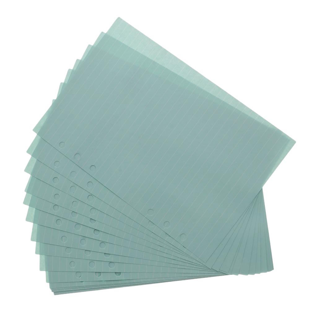 40 Sheets A5 Size 6 Holes Loose Leaf Filler Inner Refill Paper Green Line 