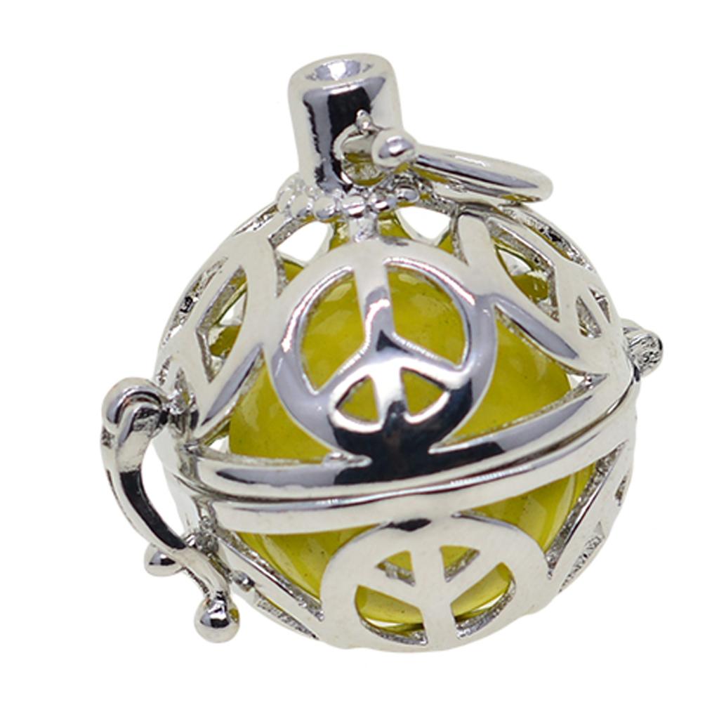 Beads Cage Charms Locket Pendant Settings for DIY Necklace Peace