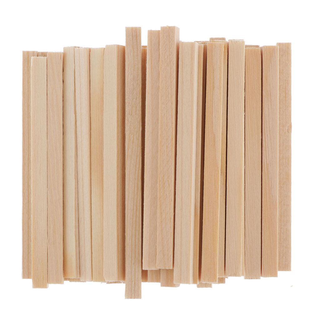 50Pcs Wooden Blocks Unfinished Natural Basswood Sticks Making
