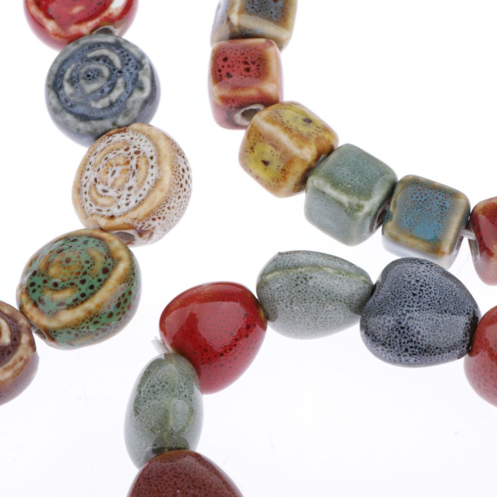 3 Sets Fashion Women Boho Ceramic Porcelain Charms Beads Bracelets Jewelry