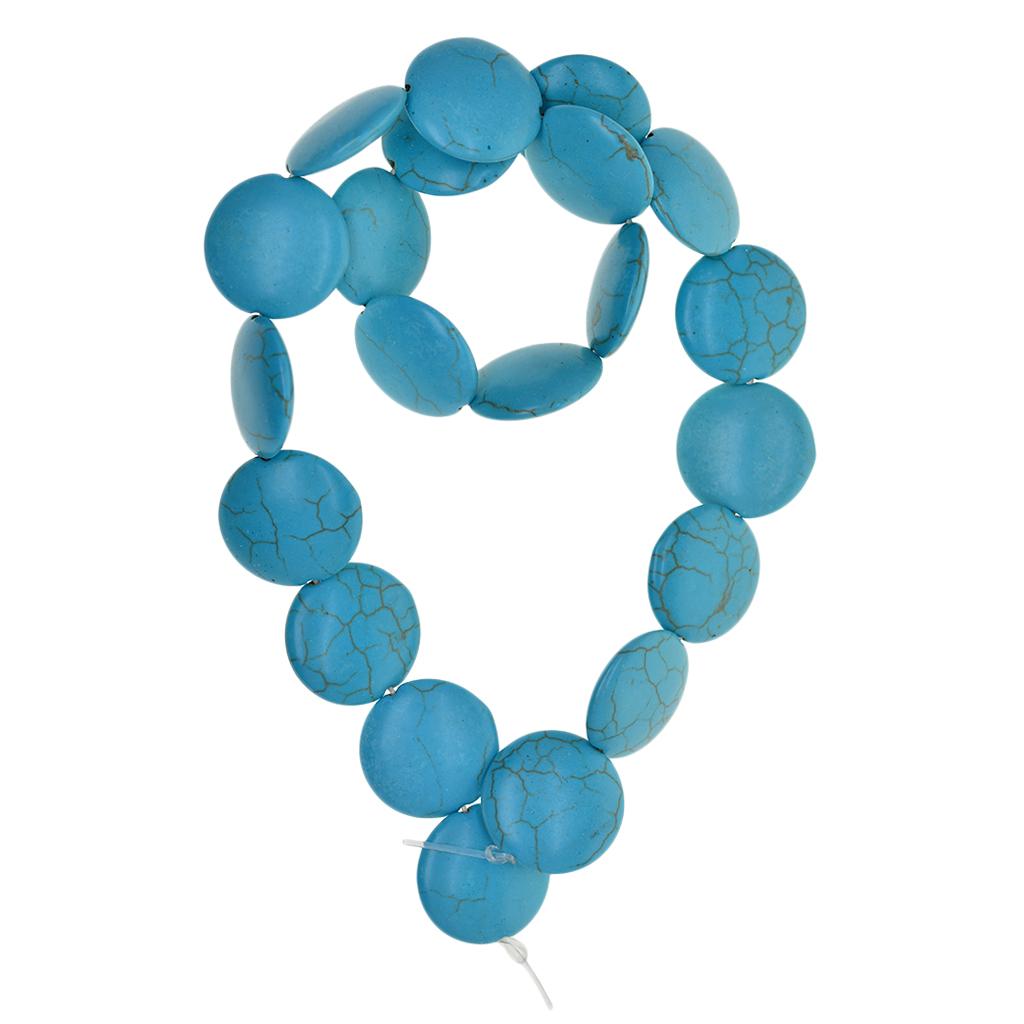 21 Pieces Blue Turquoise Gemstone Flatback Cabochons For Jewelry Making 20mm