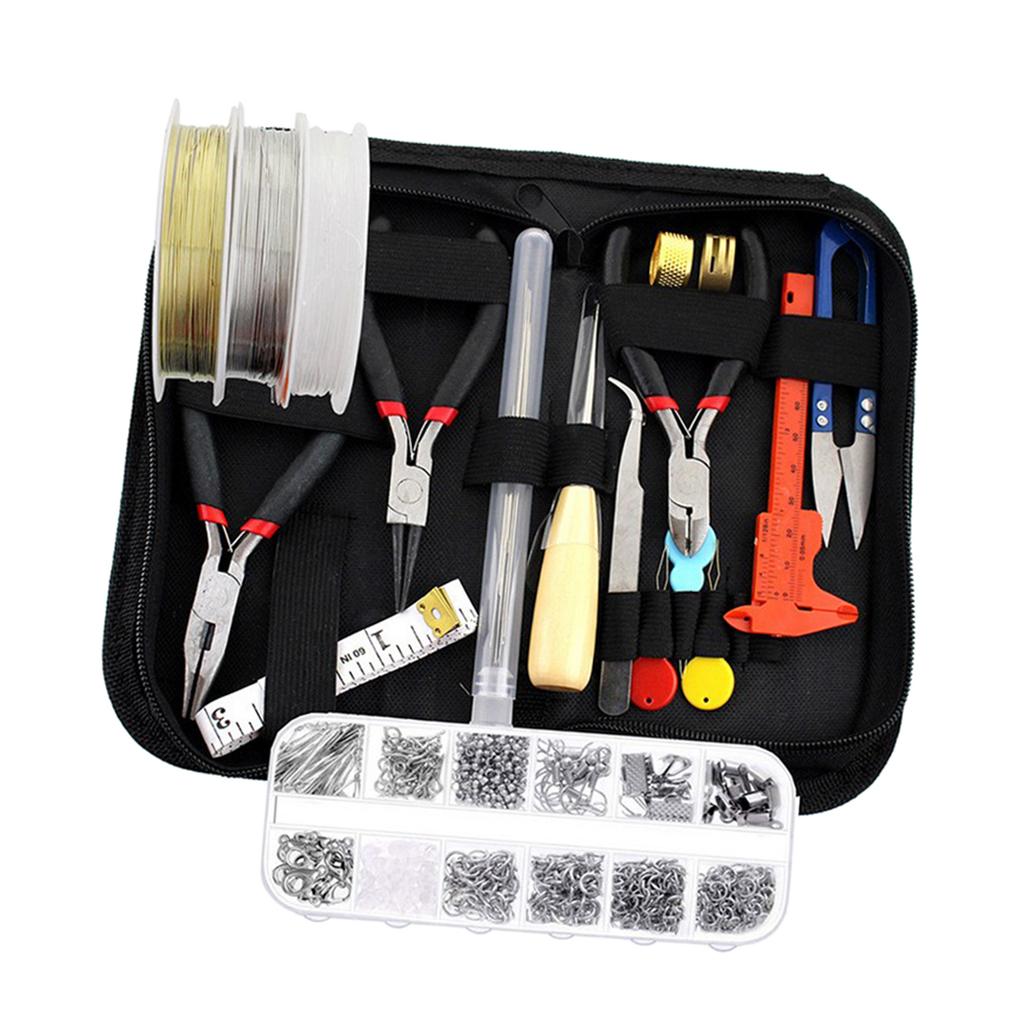 Jewelry Making Supplies Kit with Jewelry Tools, Beading Wires Zipper Case