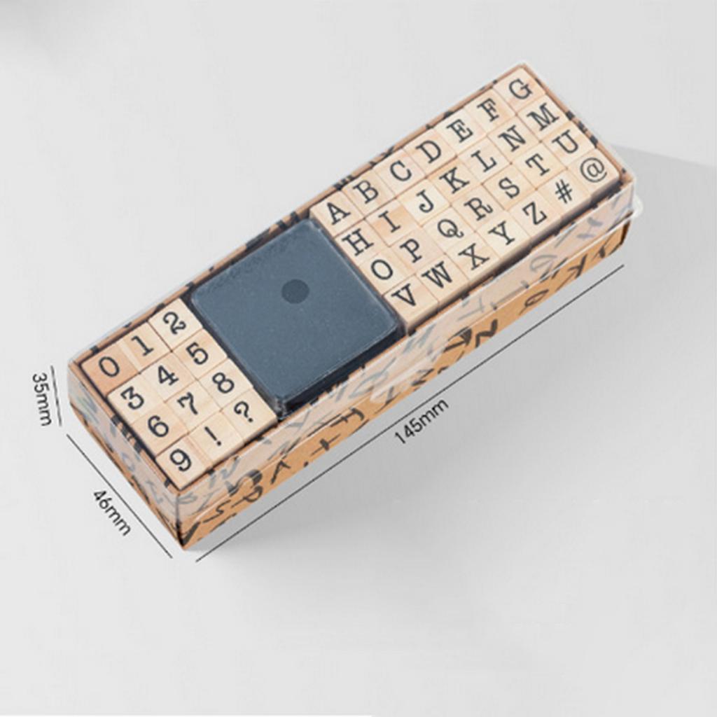 Wooden Alphabet Number Rubber Stamps