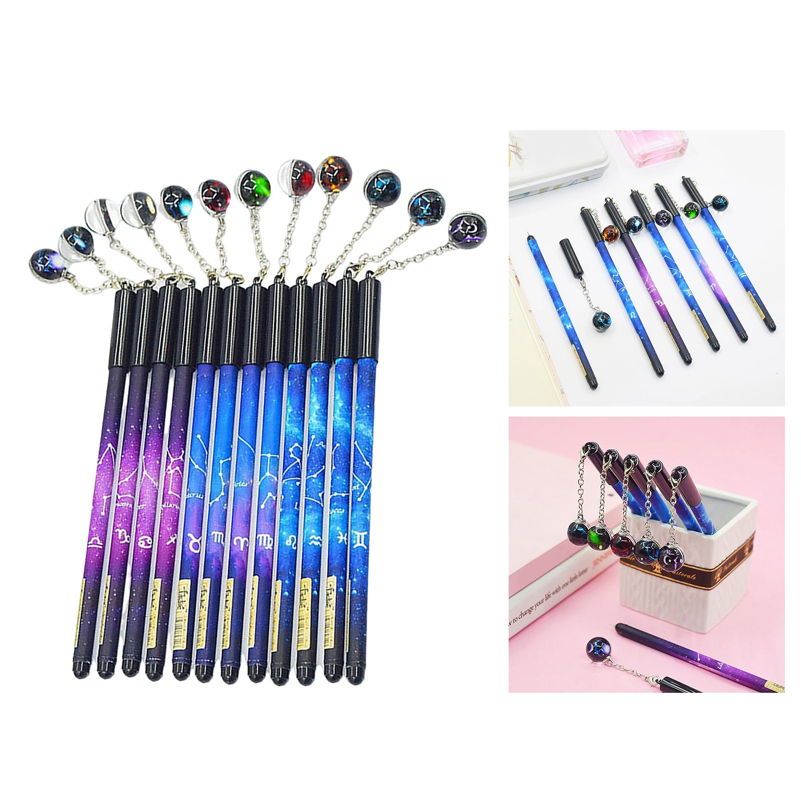 12Pcs Constellation Gel Pen Art Cute Drawing 0.5mm Stationery Supply