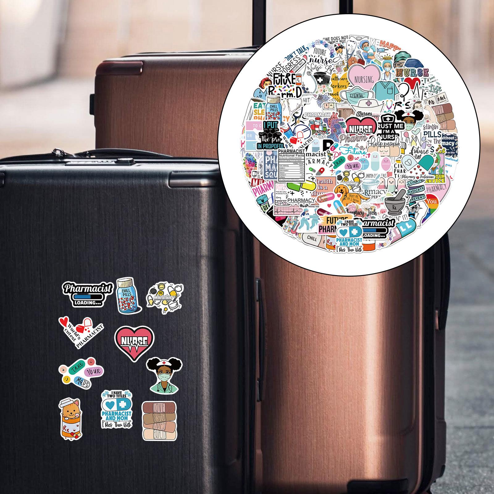 100Pcs Cartoon Nurse Stickers Nursing Stickers for Water Bottles Laptop Cups