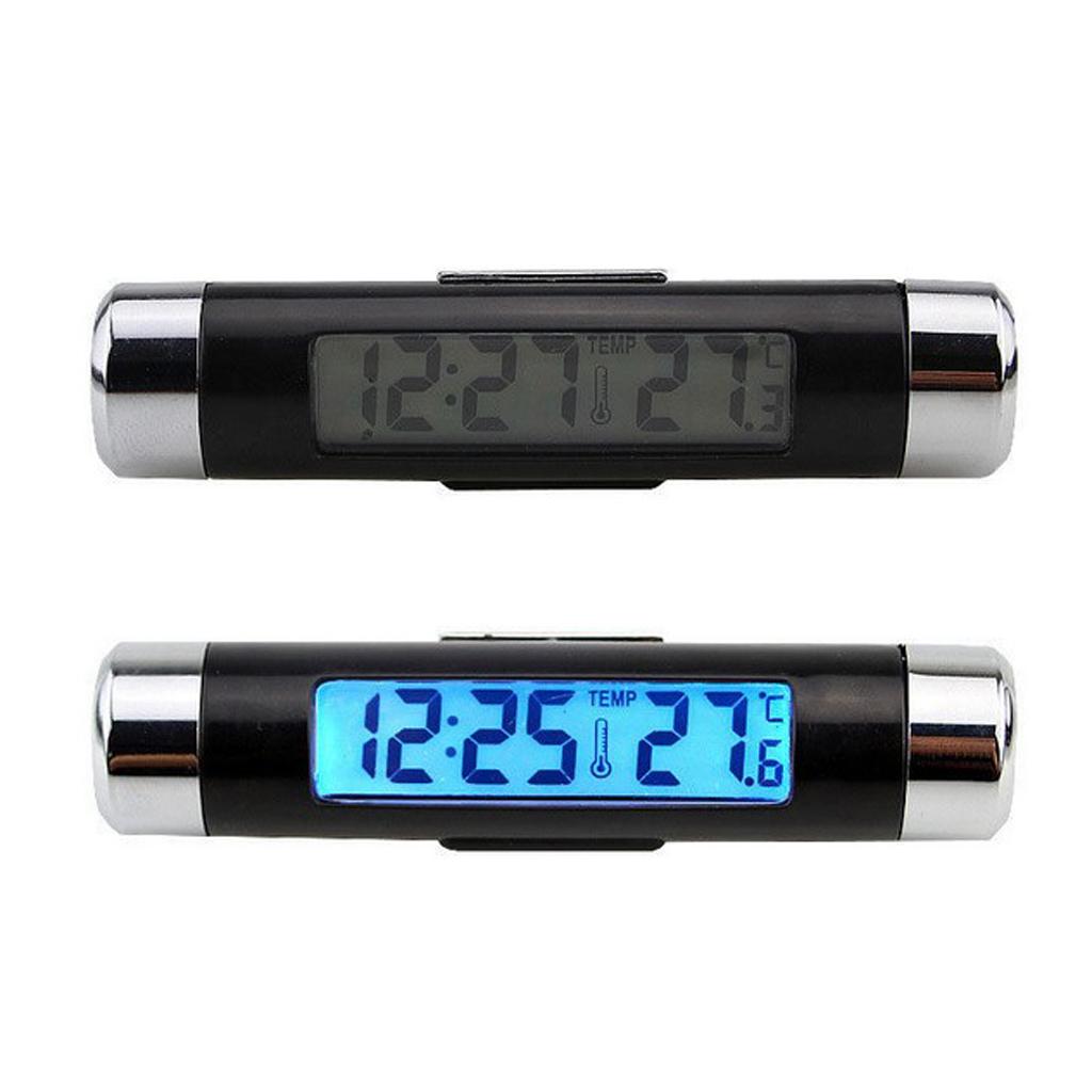 Car Vehicle Digital LCD Display Thermometer Temperature Gauge Meter with Clock
