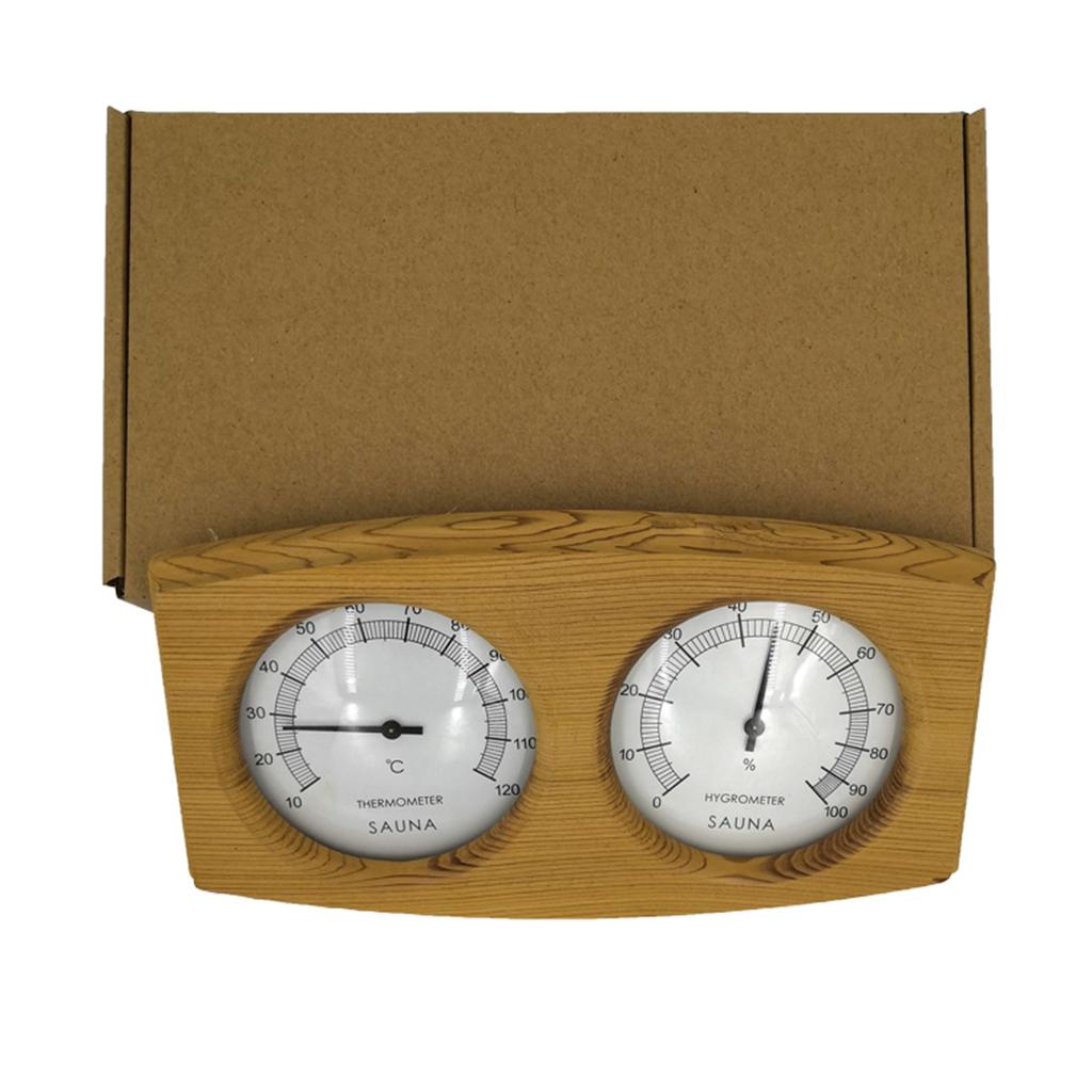 2 in 1 Wooden Hygrothermograph Thermometer Hygrometer Sauna Room Accessory
