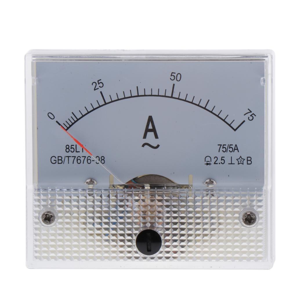 AC 85L1 Analog Panel Current Ampere Ammeter Gauge Ampere Meter 0-75A