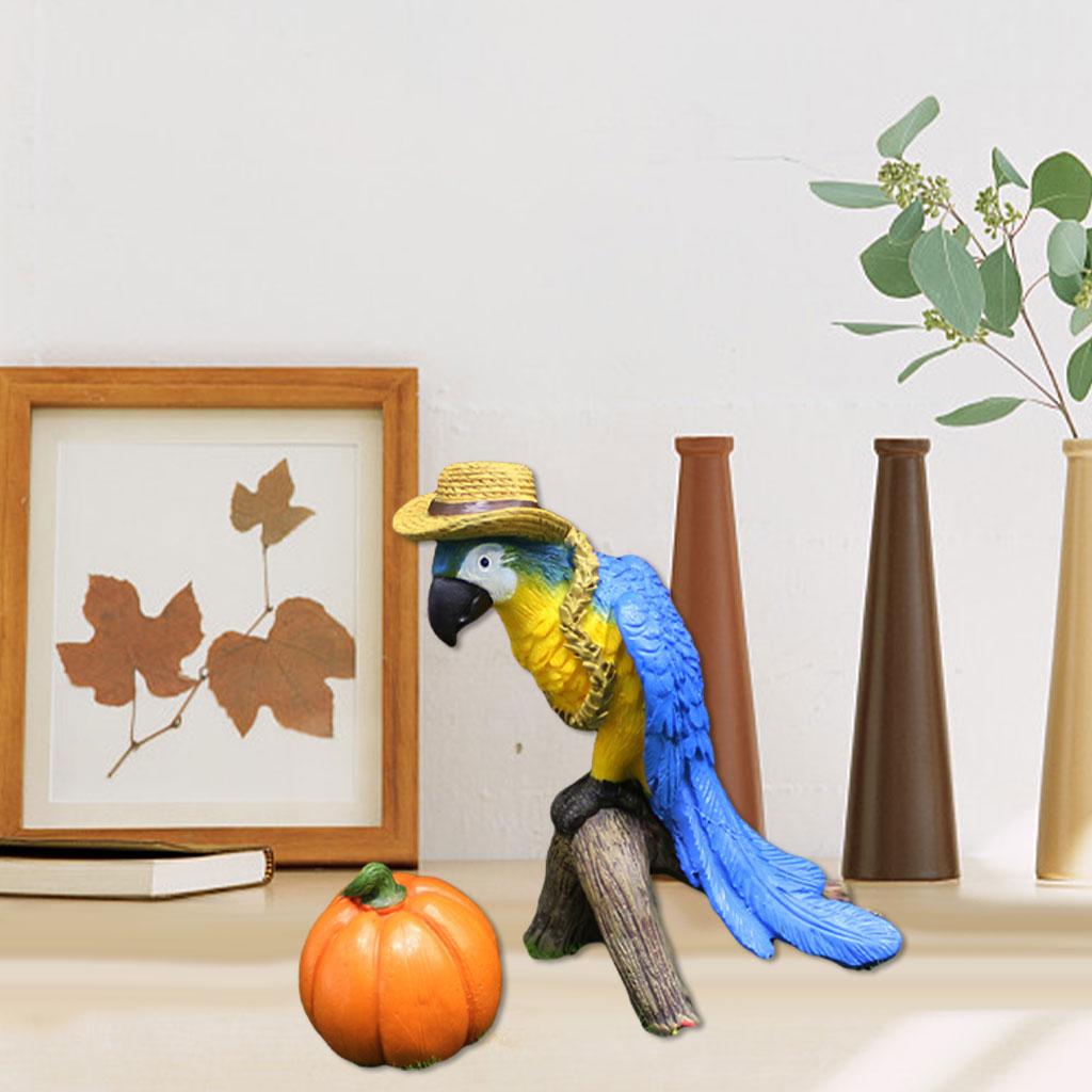 Handpainted Parrot Ornaments Miniature Figurine for Harvest Festival Outdoor