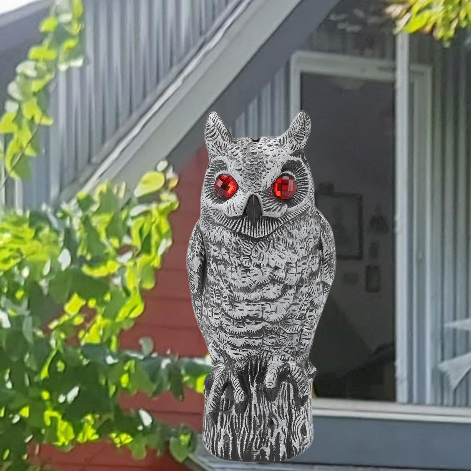 Fake Owl Bird Deterrent Scarecrow Figurine Sturdy for Home Vegetable