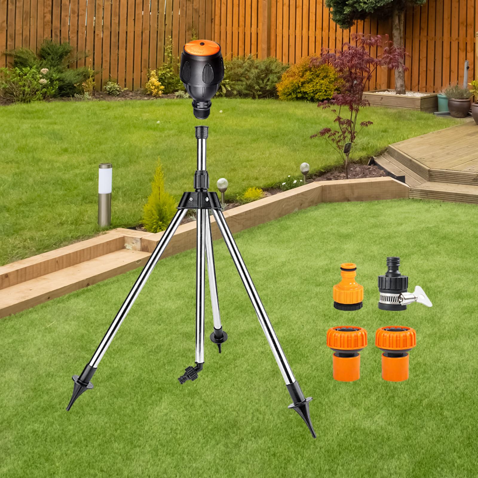 Garden Tripod Sprinkler with 1" Quick Connect Water Sprinkler for Greenhouse