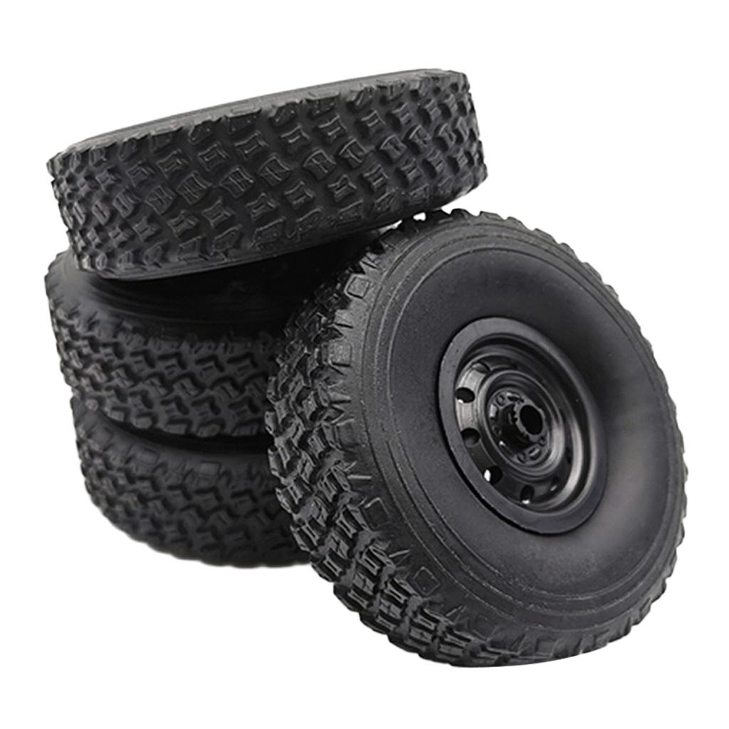 4 Pieces Rubber Wheel Tire Tyres for WPL Military Truck RC Car Upgrade Parts