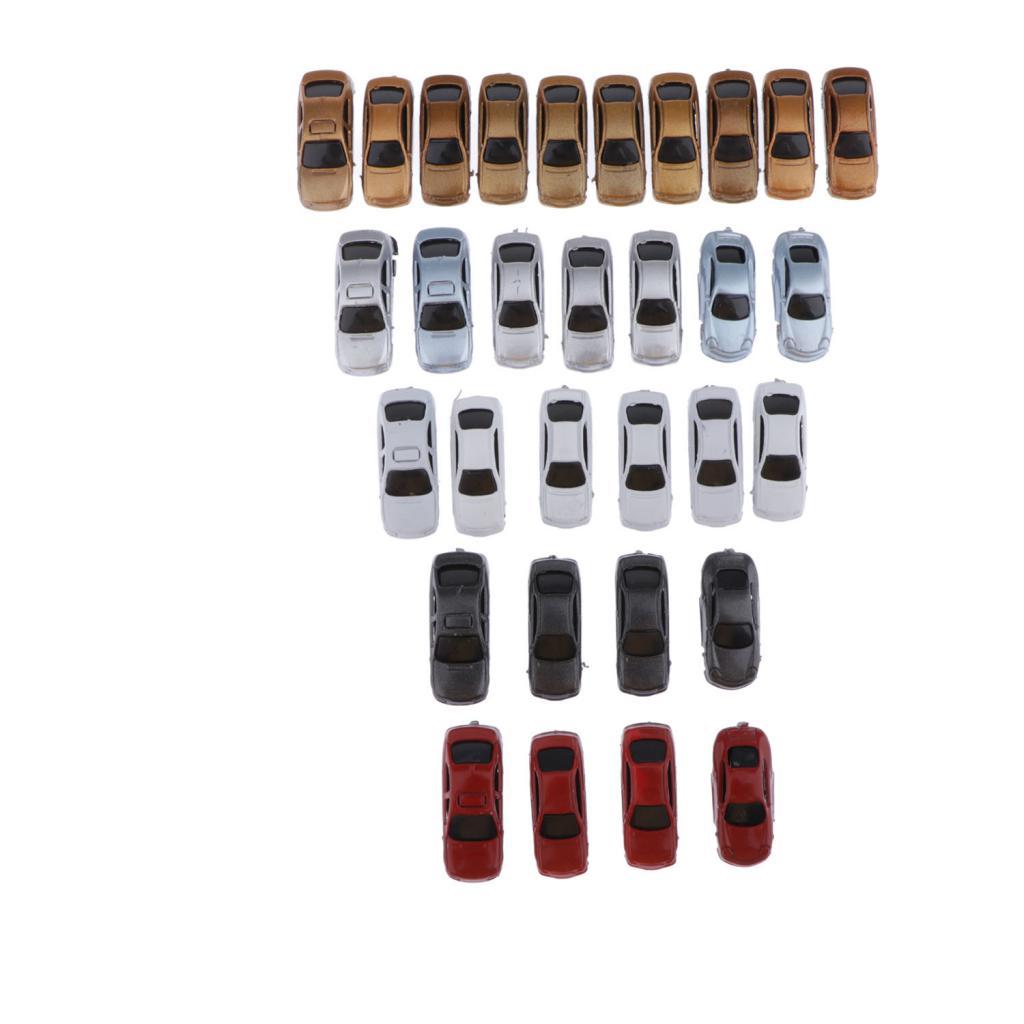 30pcs Painted Model Cars Building Train Layout N Scale 1:150