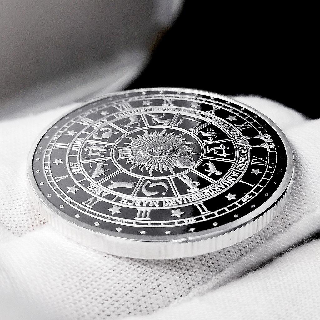 Tarot Commemorative Coin Lucky Divination Metal Antique Souvenir Art  Silver